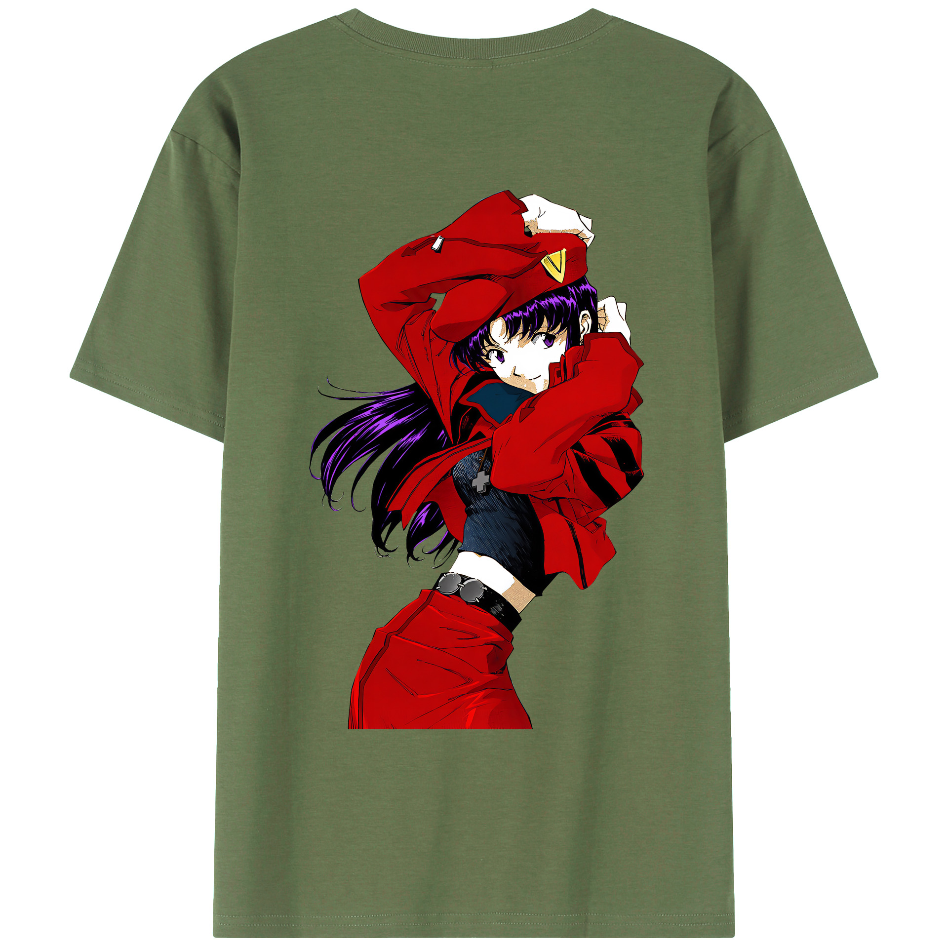 （画像用） EVA 新世紀エヴァンゲリオン 綿100％ メンズ半袖Tシャツ（バックプリント） 通気性